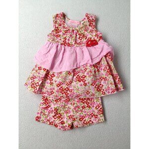 Baby Toddler Girl Every Day Nay Pink Floral Summer Shorts Set Size 24 Months